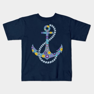 Anchor with flowers (b) Kids T-Shirt